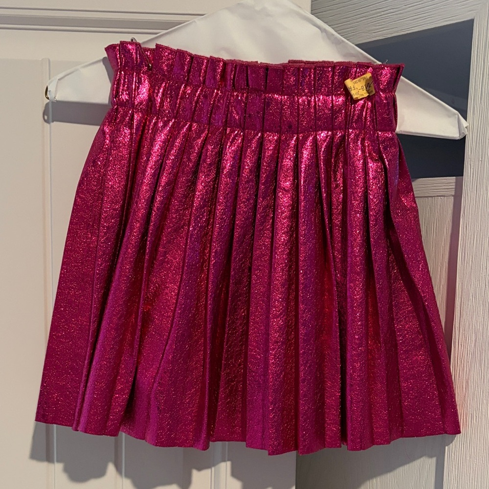 Lola and the Boys Vegan Leather Pleated Mini Skirt